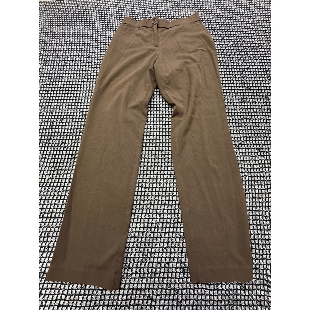A.N.A Dress Pants Women 6 Brown Straight Leg Mid Rise Trousers
